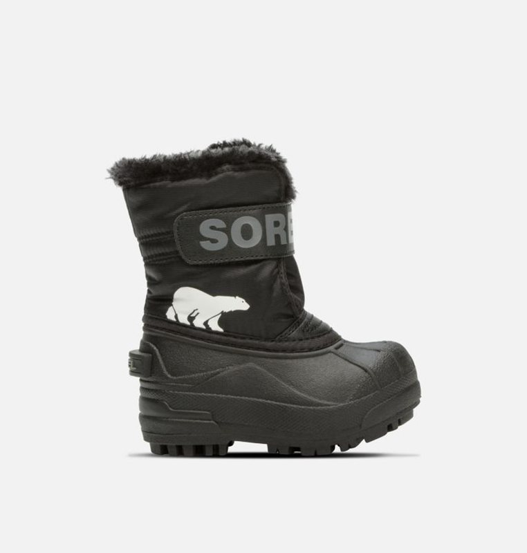 Kids Snow Boots Black - Sorel Toddler Commander™ - 935-QXSFOU